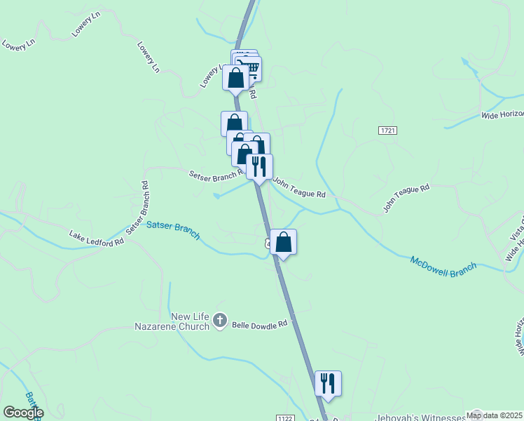 map of restaurants, bars, coffee shops, grocery stores, and more near 3157 Georgia Rd in Franklin