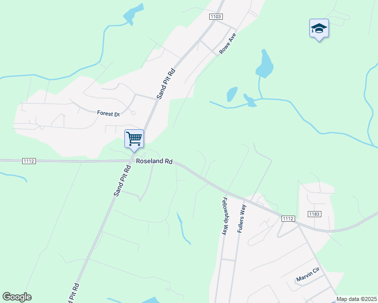 map of restaurants, bars, coffee shops, grocery stores, and more near 1260 Roseland Road in Aberdeen