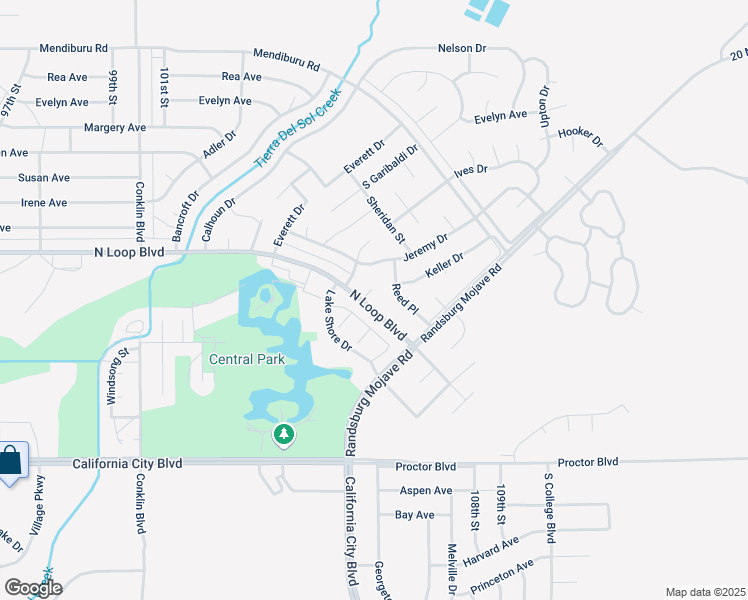 map of restaurants, bars, coffee shops, grocery stores, and more near 21416 Keller Court in California City
