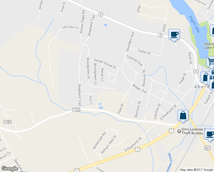 map of restaurants, bars, coffee shops, grocery stores, and more near 445 Woodgreen Dr in Aberdeen