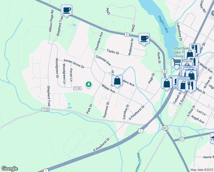 map of restaurants, bars, coffee shops, grocery stores, and more near 902 Wilder Avenue in Aberdeen