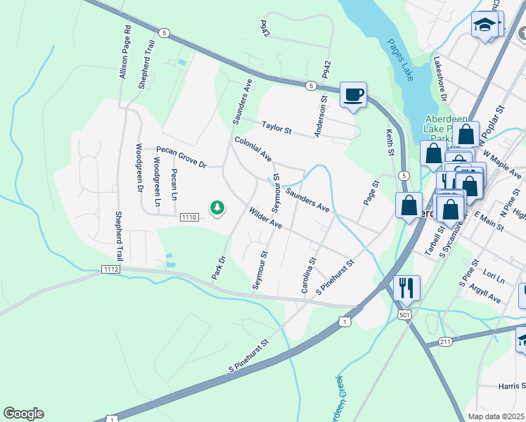 map of restaurants, bars, coffee shops, grocery stores, and more near 902 Wilder Avenue in Aberdeen