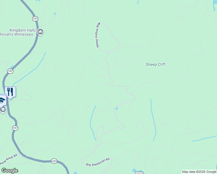 map of restaurants, bars, coffee shops, grocery stores, and more near 25 Rambouillet Road in Cashiers