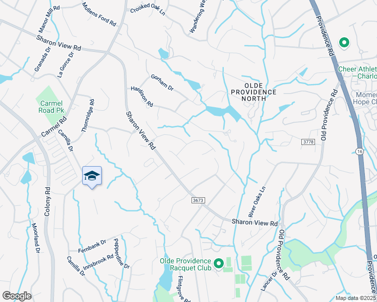 map of restaurants, bars, coffee shops, grocery stores, and more near 2201 Delpond Lane in Charlotte