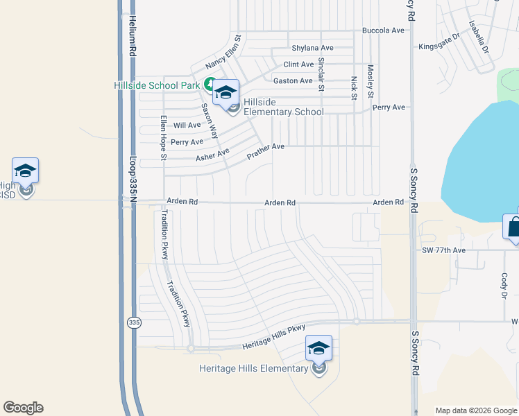 map of restaurants, bars, coffee shops, grocery stores, and more near Fanchun St in Amarillo