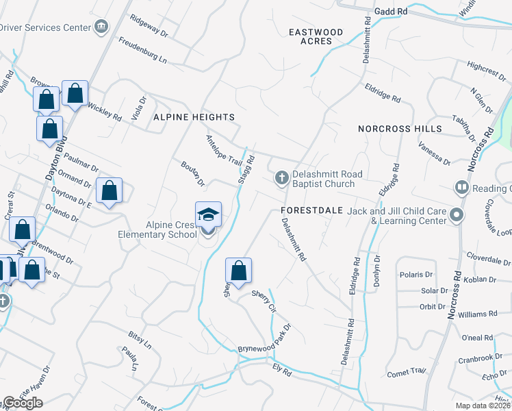 map of restaurants, bars, coffee shops, grocery stores, and more near 4651 Sherry Lane in Red Bank