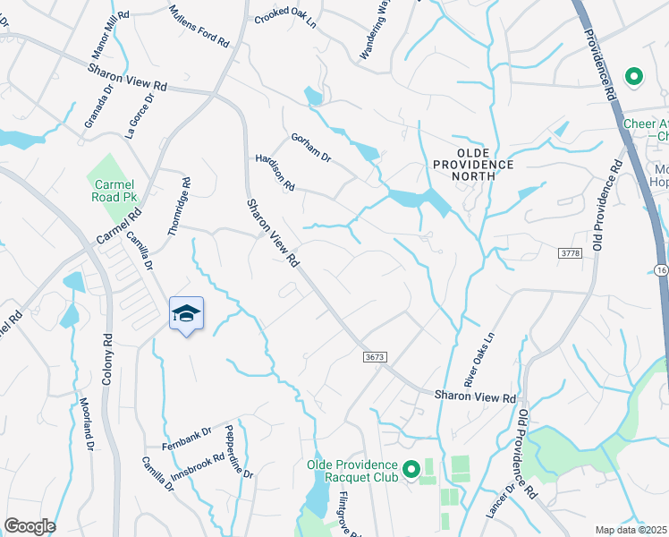 map of restaurants, bars, coffee shops, grocery stores, and more near 2222 Delpond Lane in Charlotte