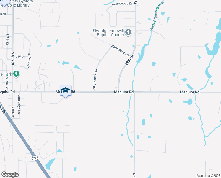 map of restaurants, bars, coffee shops, grocery stores, and more near 4701 Maguire Road in Noble