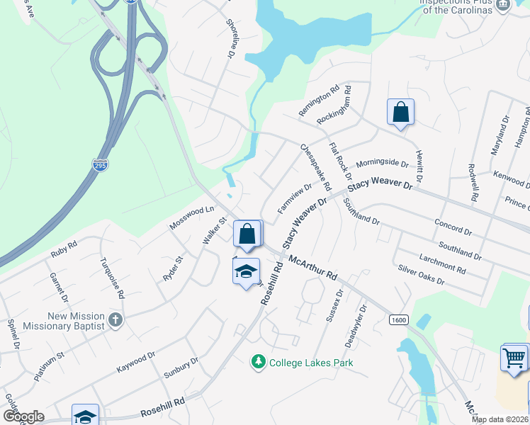 map of restaurants, bars, coffee shops, grocery stores, and more near 560 Waterbury Drive in Fayetteville