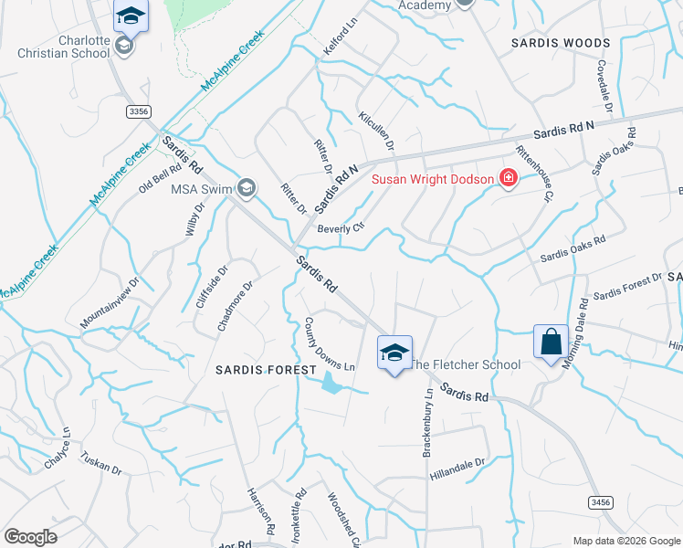 map of restaurants, bars, coffee shops, grocery stores, and more near 101 Gerald Lee Court in Charlotte