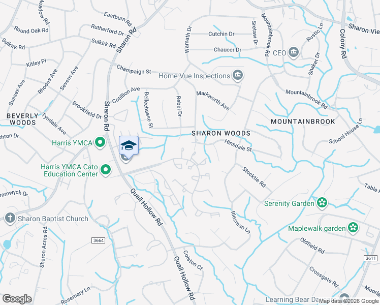 map of restaurants, bars, coffee shops, grocery stores, and more near 3274 Heathstead Place in Charlotte