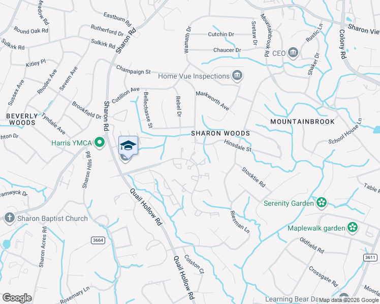 map of restaurants, bars, coffee shops, grocery stores, and more near 3240 Heathstead Place in Charlotte