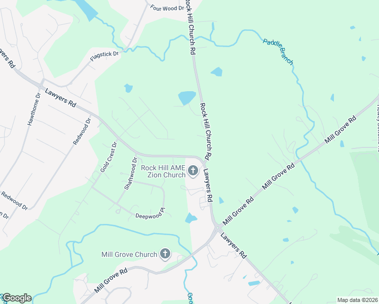 map of restaurants, bars, coffee shops, grocery stores, and more near 15940 Lawyers Road in Matthews