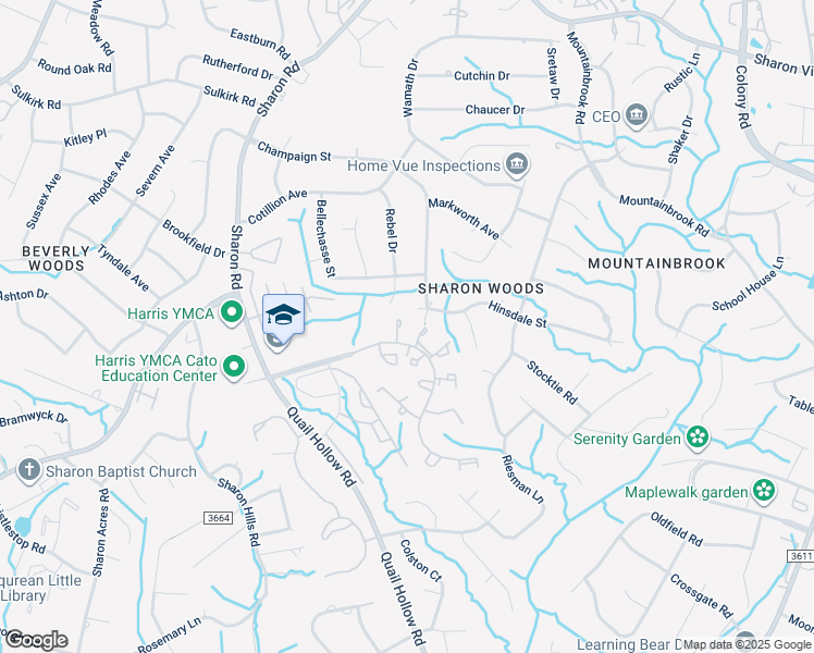 map of restaurants, bars, coffee shops, grocery stores, and more near 3274 Heathstead Place in Charlotte