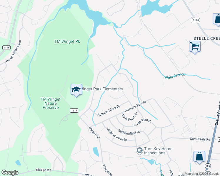 map of restaurants, bars, coffee shops, grocery stores, and more near 12509 Britton Wood Place in Charlotte
