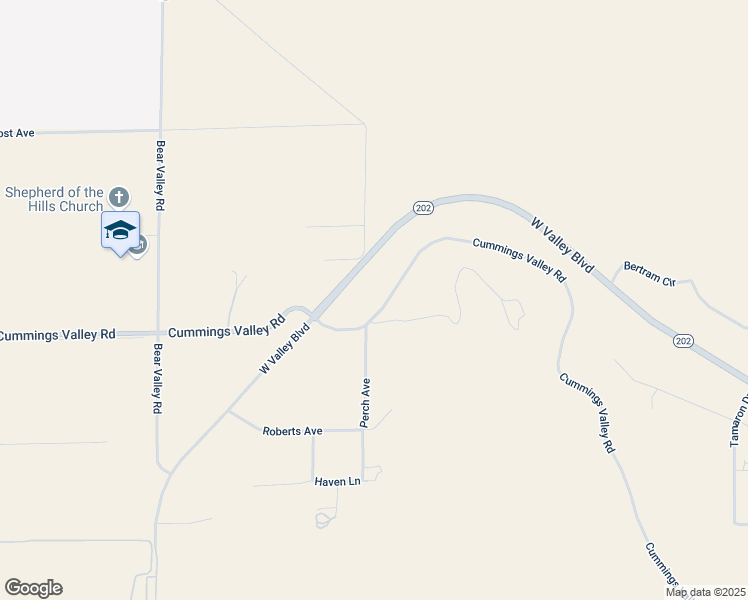 map of restaurants, bars, coffee shops, grocery stores, and more near 24185-24257 Cummings Valley Road in Tehachapi