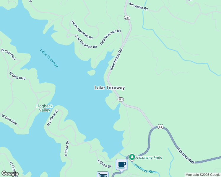 map of restaurants, bars, coffee shops, grocery stores, and more near in Lake Toxaway