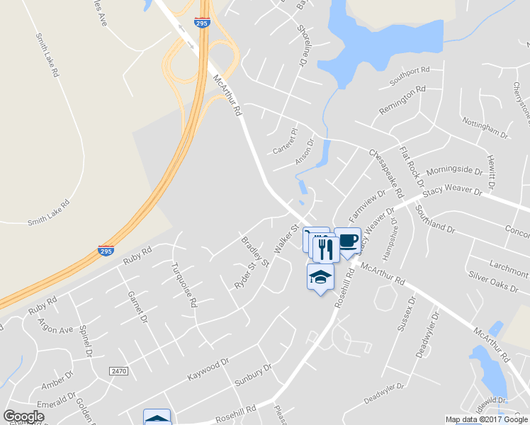 map of restaurants, bars, coffee shops, grocery stores, and more near 630 Mosswood Lane in Fayetteville