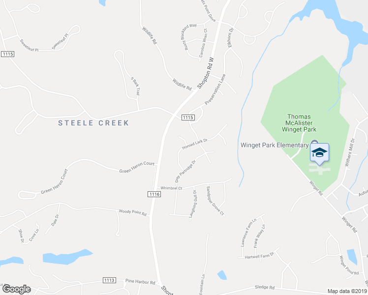 map of restaurants, bars, coffee shops, grocery stores, and more near 13336 Horned Lark Drive in Charlotte