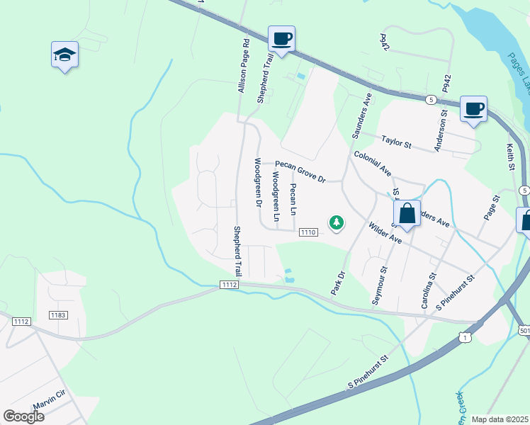 map of restaurants, bars, coffee shops, grocery stores, and more near 325 Woodgreen Drive in Aberdeen