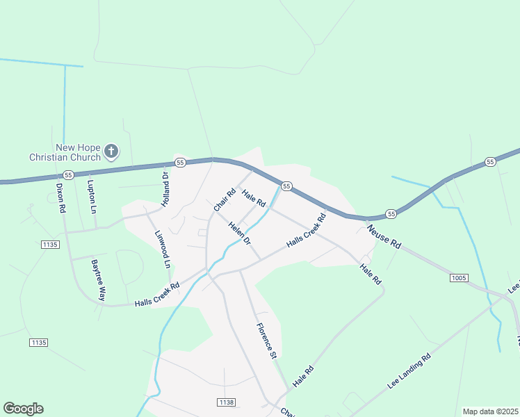 map of restaurants, bars, coffee shops, grocery stores, and more near 15 Emily Street in New Bern