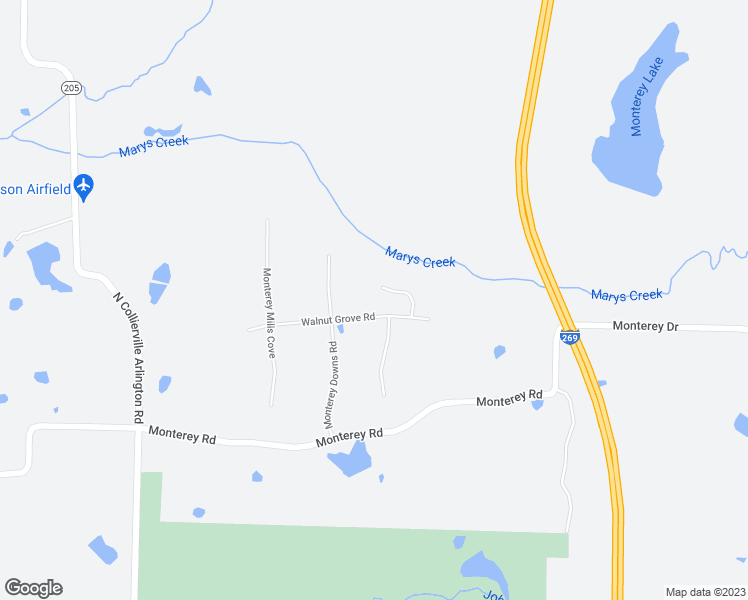 map of restaurants, bars, coffee shops, grocery stores, and more near 309 North Monterey Farms Cove in Collierville