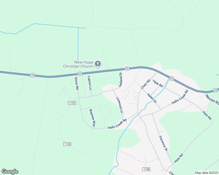 map of restaurants, bars, coffee shops, grocery stores, and more near 204 Holland Drive in New Bern