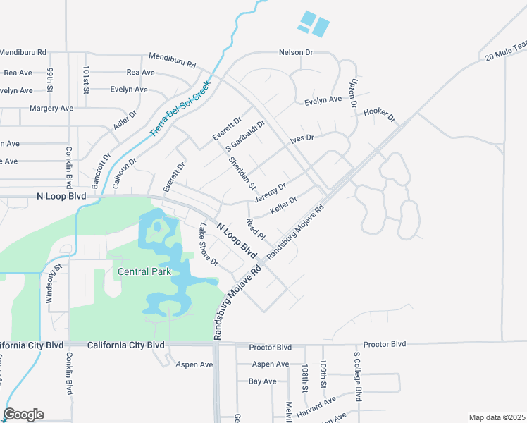 map of restaurants, bars, coffee shops, grocery stores, and more near 10651 Keller Drive in California City