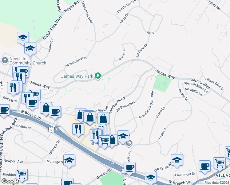 map of restaurants, bars, coffee shops, grocery stores, and more near 554 Palos Secos in Arroyo Grande