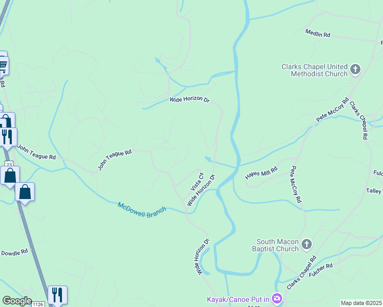 map of restaurants, bars, coffee shops, grocery stores, and more near 145 Country Lane in Franklin