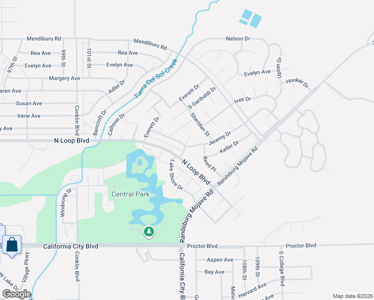 map of restaurants, bars, coffee shops, grocery stores, and more near 21450 Ives Drive in California City