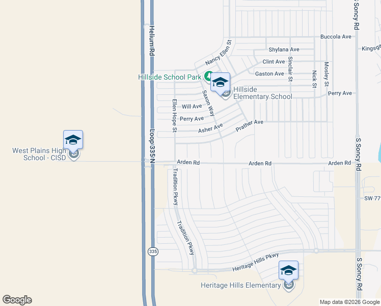 map of restaurants, bars, coffee shops, grocery stores, and more near 9822 Prather Avenue in Amarillo