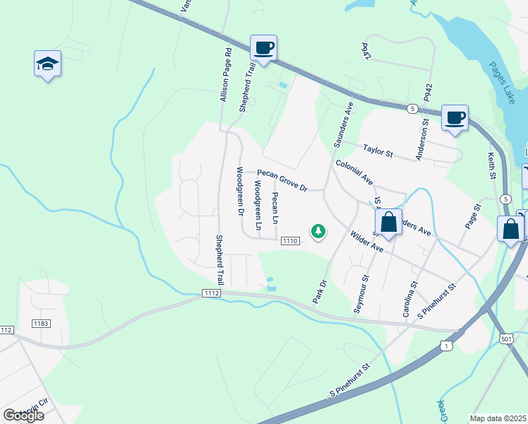 map of restaurants, bars, coffee shops, grocery stores, and more near 185 Woodgreen Ln in Aberdeen