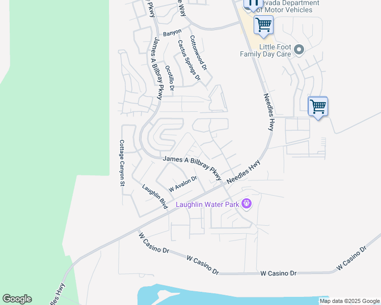 map of restaurants, bars, coffee shops, grocery stores, and more near 3456 Dry Gulch Drive in Laughlin