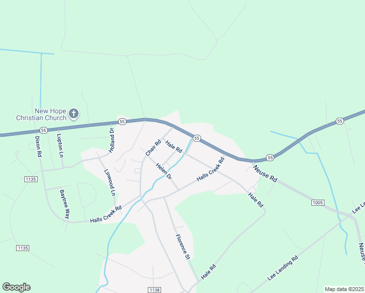 map of restaurants, bars, coffee shops, grocery stores, and more near 101 Hale Road in New Bern