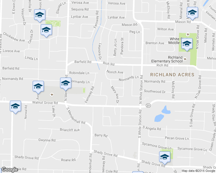 map of restaurants, bars, coffee shops, grocery stores, and more near 75 Mary Ann Drive in Memphis