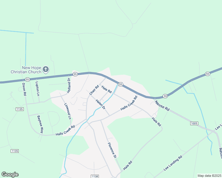 map of restaurants, bars, coffee shops, grocery stores, and more near 101 Hale Road in New Bern