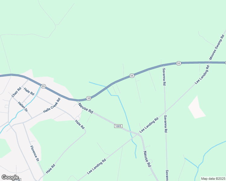 map of restaurants, bars, coffee shops, grocery stores, and more near 7300 North Carolina 55 in New Bern