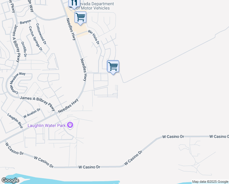 map of restaurants, bars, coffee shops, grocery stores, and more near 3550 Bay Sands Drive in Laughlin
