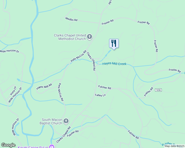 map of restaurants, bars, coffee shops, grocery stores, and more near 2343 Clarks Chapel Road in Franklin