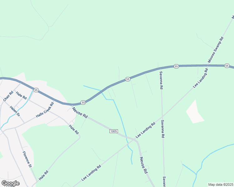 map of restaurants, bars, coffee shops, grocery stores, and more near 54 Walter Lane in New Bern