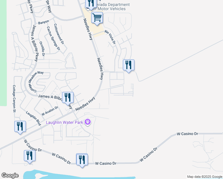 map of restaurants, bars, coffee shops, grocery stores, and more near 3550 Bay Sands in Laughlin