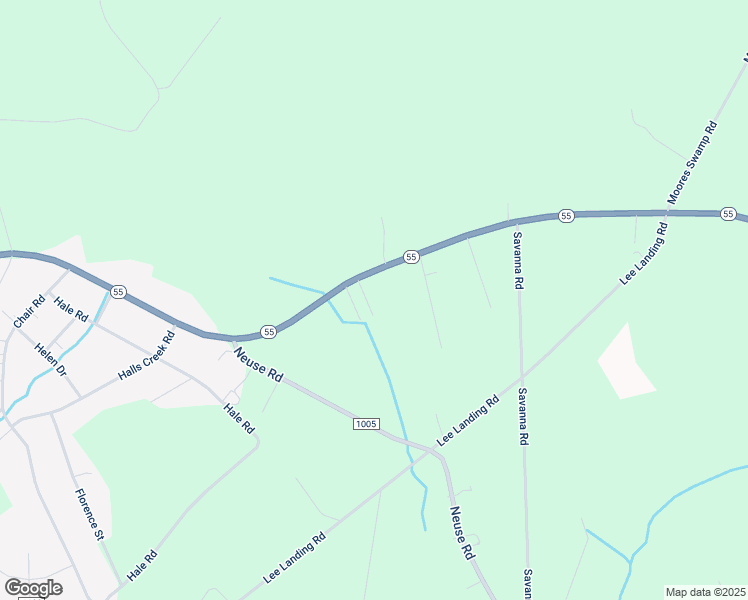 map of restaurants, bars, coffee shops, grocery stores, and more near 54 Walter Lane in New Bern