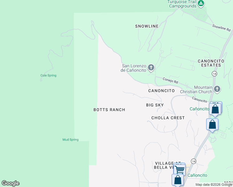 map of restaurants, bars, coffee shops, grocery stores, and more near 49 Botts Ranch Road in Cedar Crest