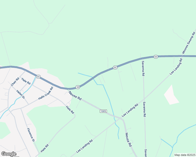 map of restaurants, bars, coffee shops, grocery stores, and more near 7300 North Carolina 55 in New Bern