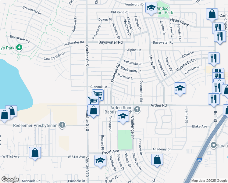 map of restaurants, bars, coffee shops, grocery stores, and more near 6809 Zapata Lane in Amarillo