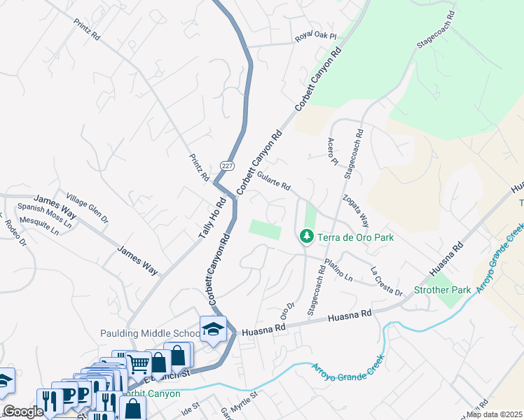 map of restaurants, bars, coffee shops, grocery stores, and more near 680 Corral Place in Arroyo Grande