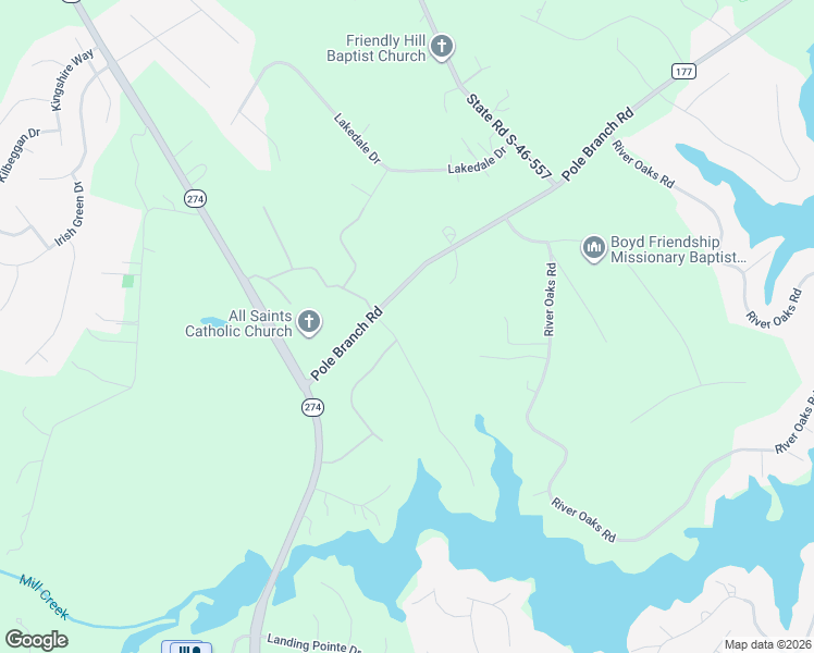 map of restaurants, bars, coffee shops, grocery stores, and more near 3110 Foggy Hollow Lane in Clover