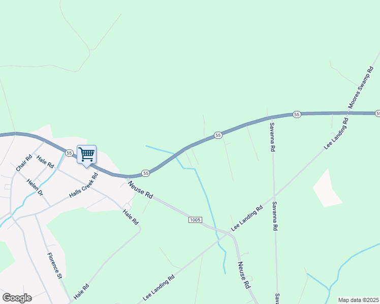 map of restaurants, bars, coffee shops, grocery stores, and more near 7328 North Carolina 55 in New Bern