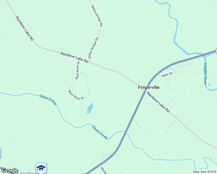 map of restaurants, bars, coffee shops, grocery stores, and more near 3207 Rainbow Lake Road in Inman